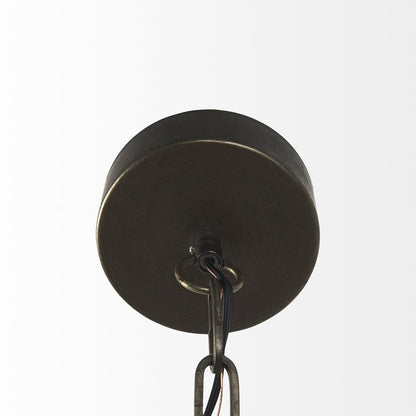 Antiqued Black Metal Hanging Industrial Caged Pendent Light HomeRoots