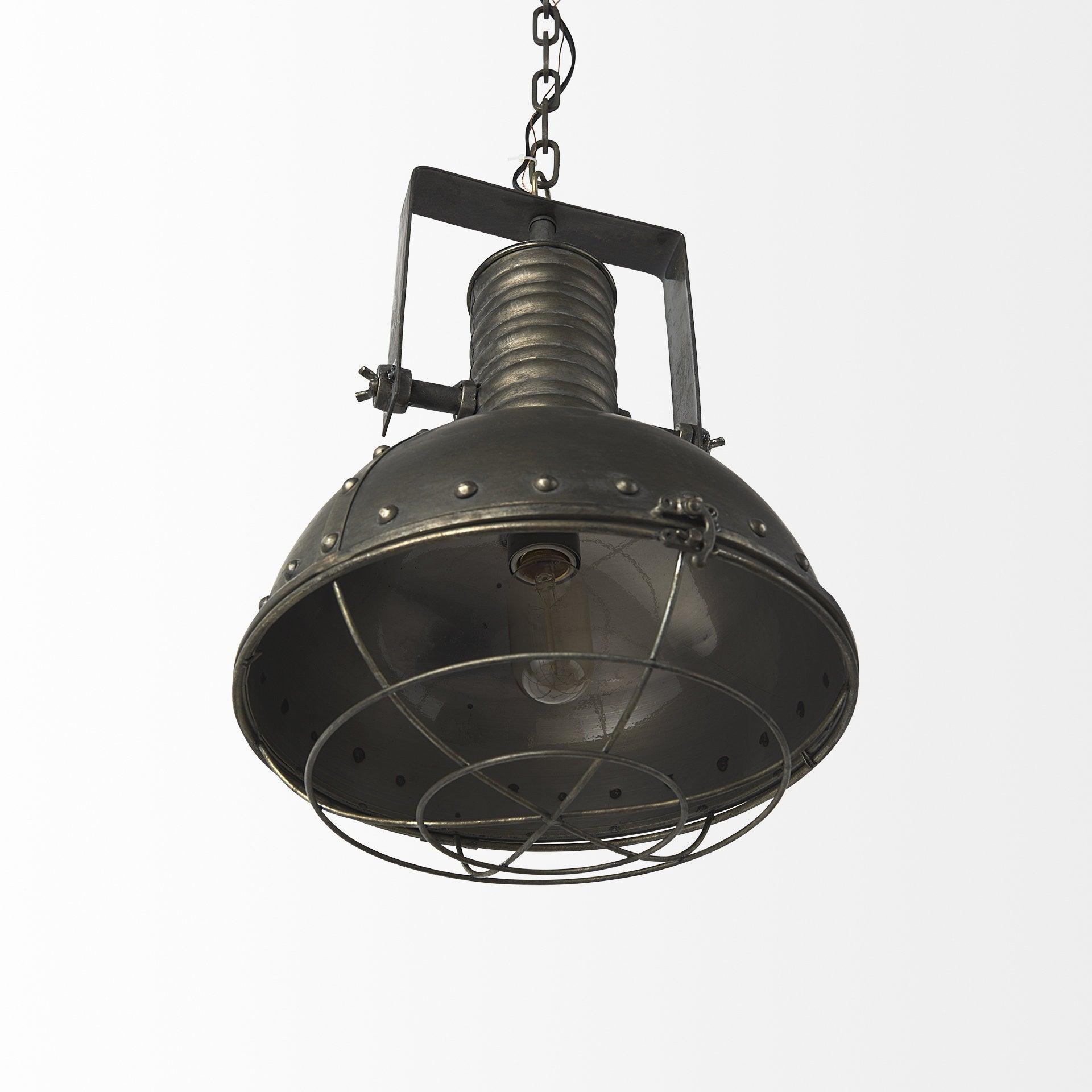 Industrial Caged Black Metal Hanging Light - FurniFindUSA