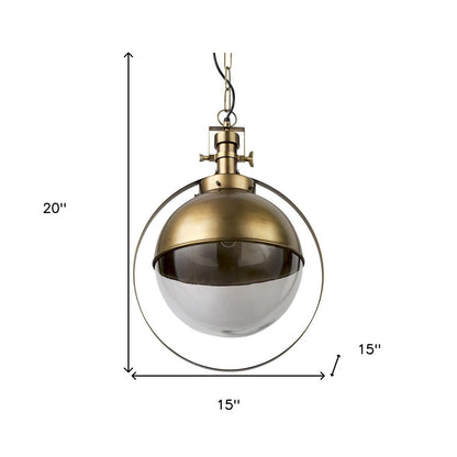 Gold Metal Sphere Pendant Hanging Light HomeRoots