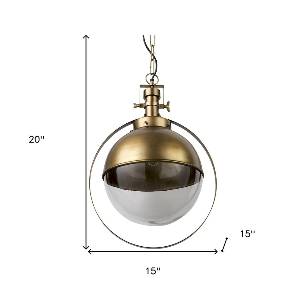 Gold Metal Sphere Pendant Hanging Light — view 10
