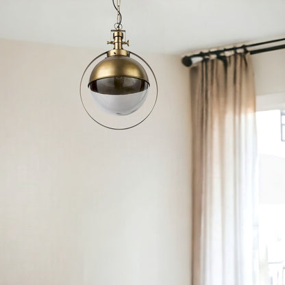 Gold Metal Sphere Pendant Hanging Light HomeRoots