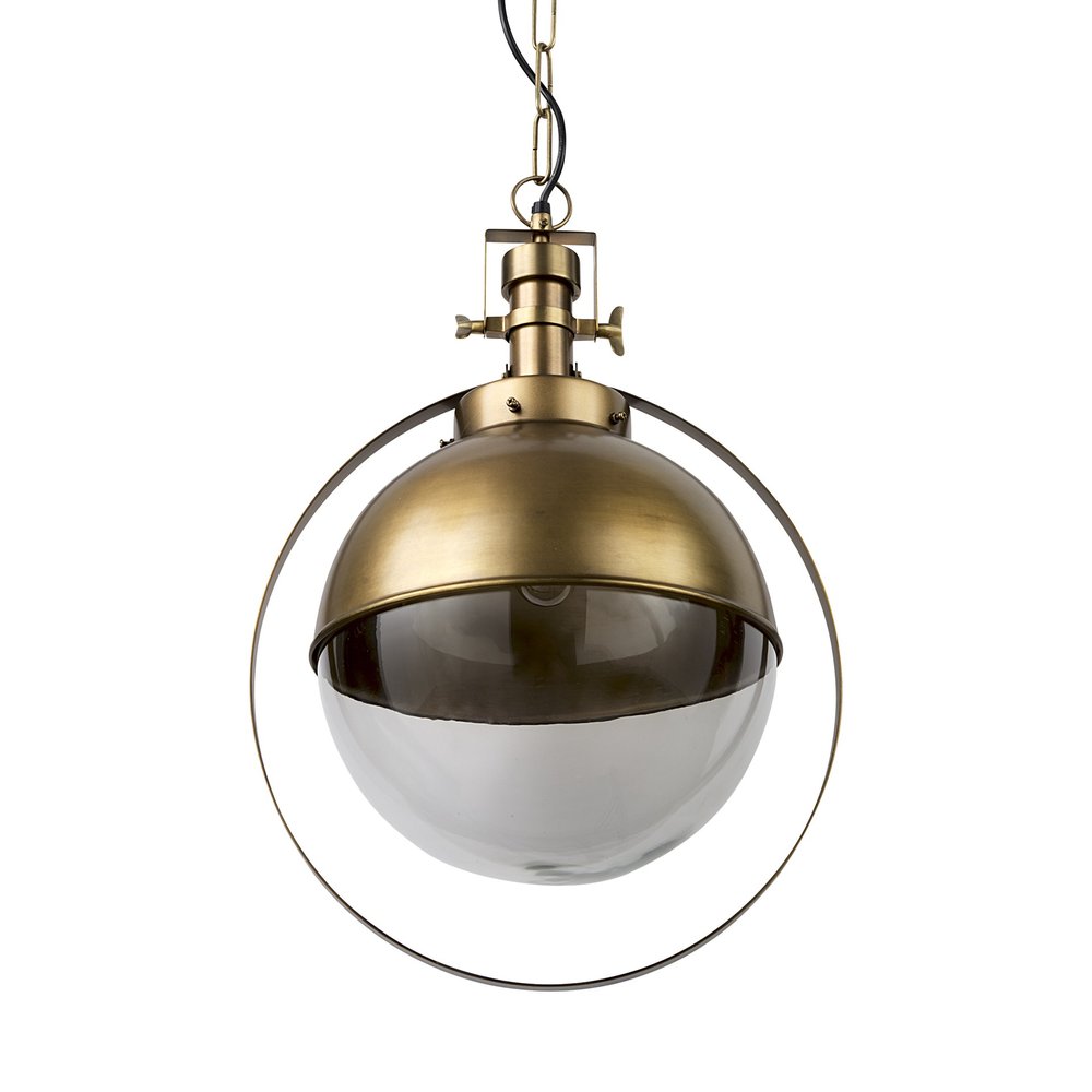 Gold Metal Sphere Pendant Hanging Light — view 1