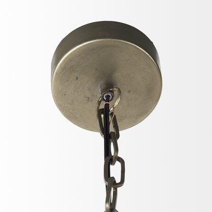 Distressed Bronze Metal Dome Hanging Light