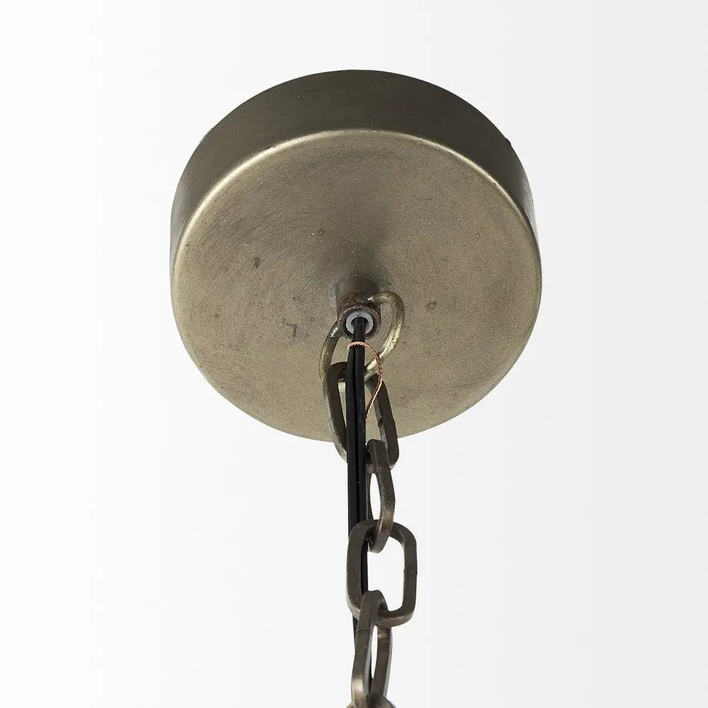 Distressed Bronze Metal Dome Hanging Light HomeRoots