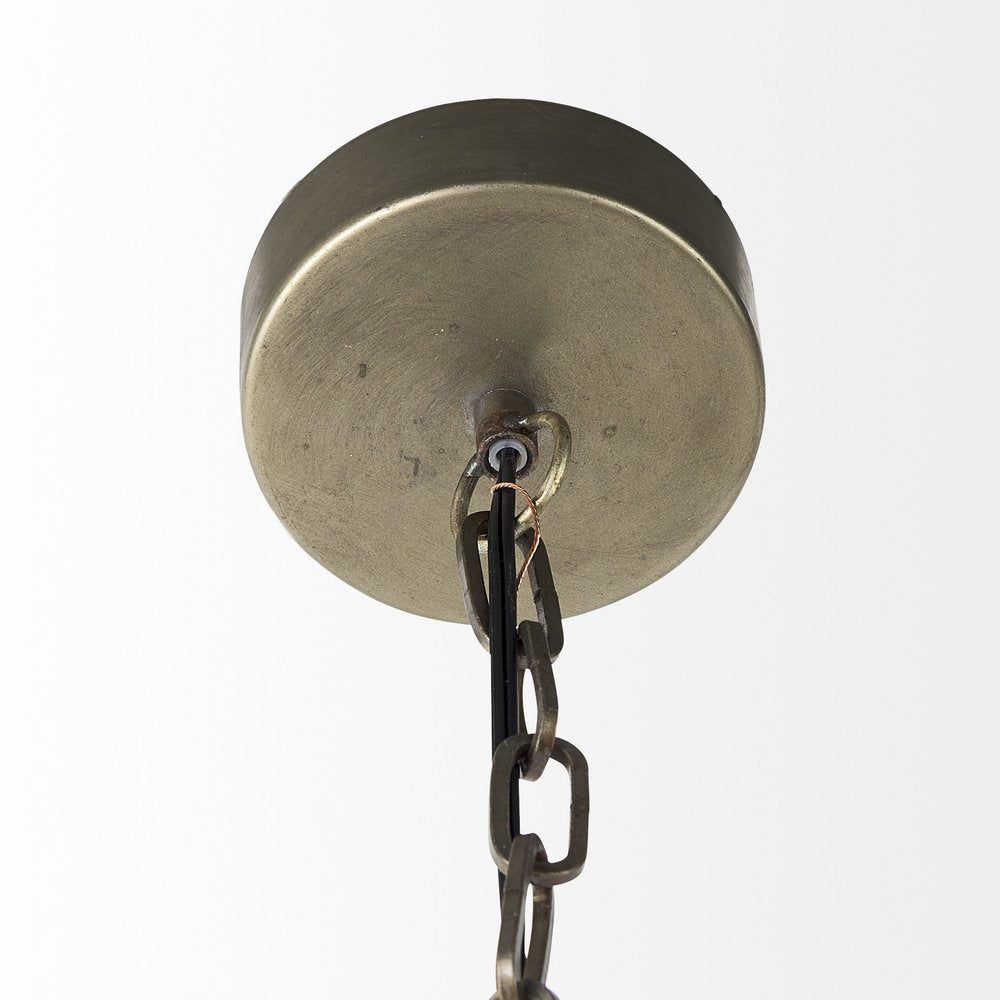 Distressed Bronze Metal Dome Hanging Light — view 4