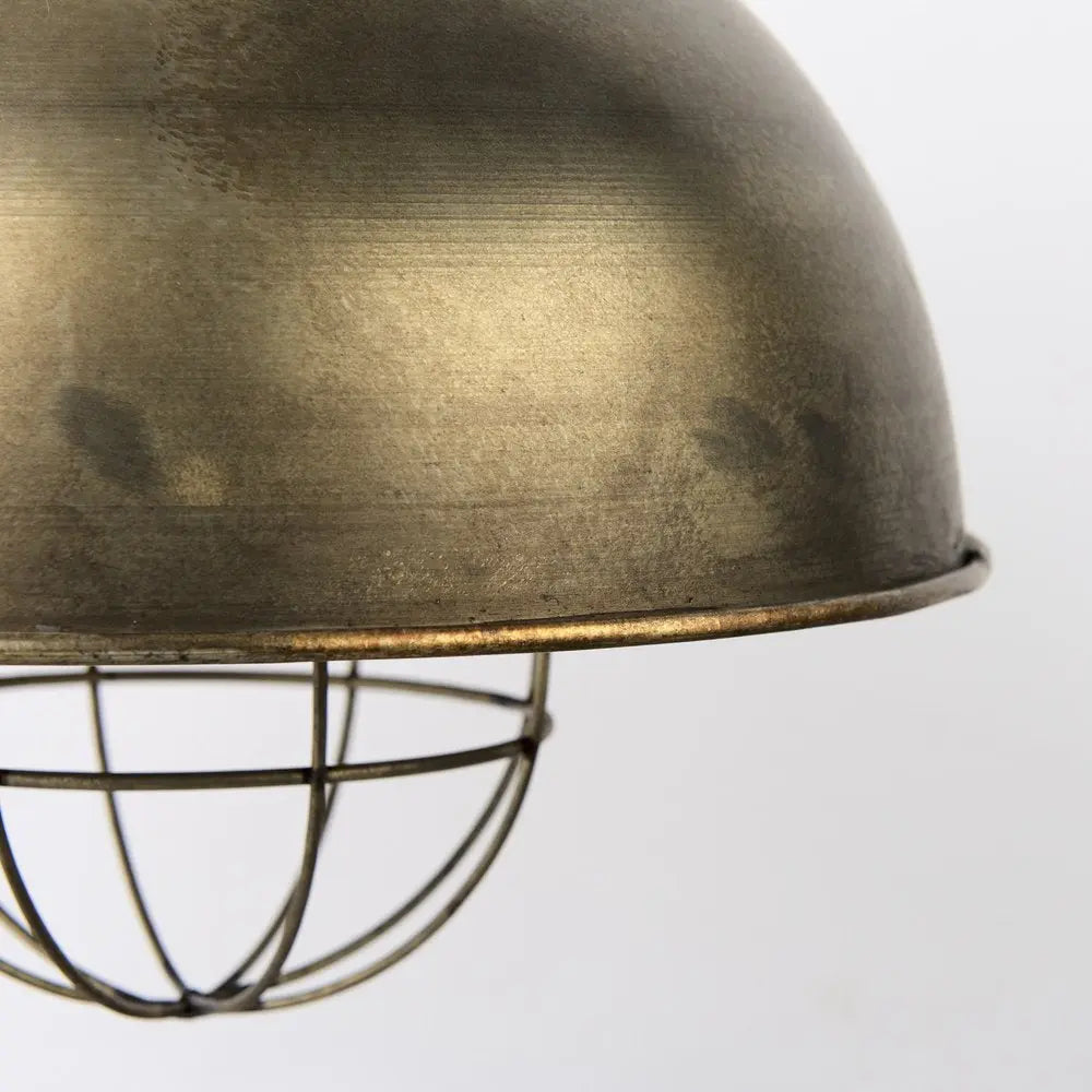 Distressed Bronze Metal Dome Hanging Light HomeRoots