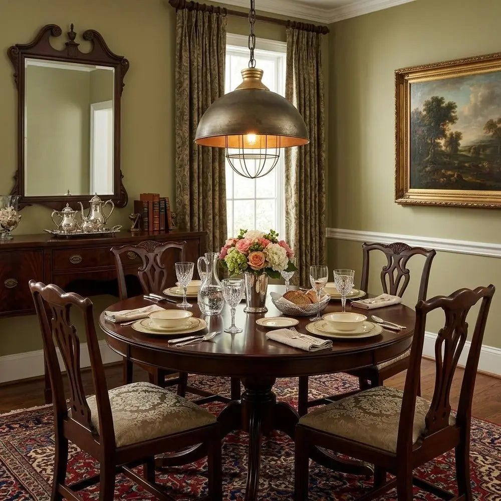 Distressed Bronze Metal Dome Hanging Light HomeRoots