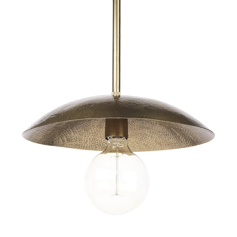 Hammered Gold Metal Hanging Pendant Light — view 1