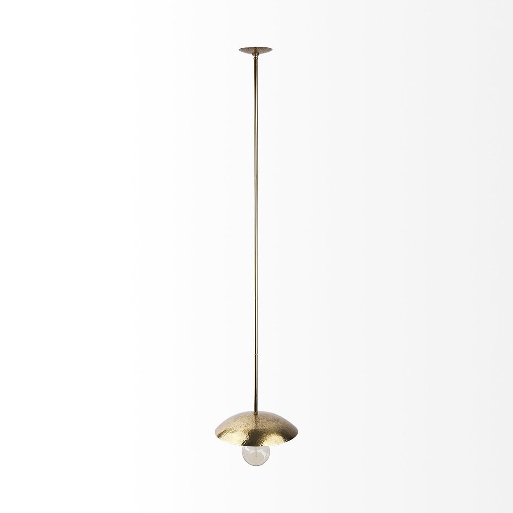 Hammered Gold Metal Hanging Pendant Light — view 2