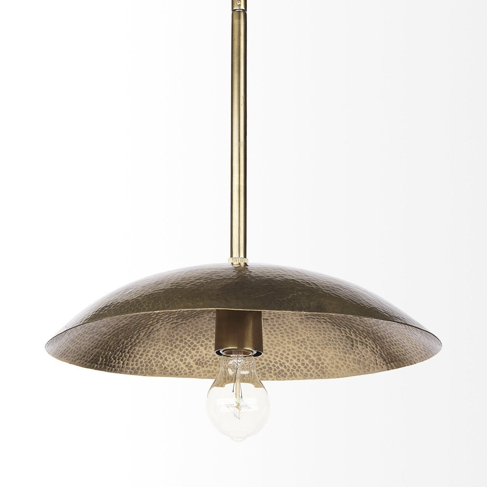 Hammered Gold Metal Hanging Pendant Light HomeRoots