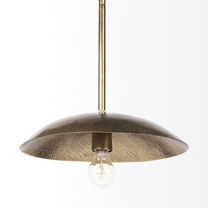 Hammered Gold Metal Hanging Pendant Light HomeRoots