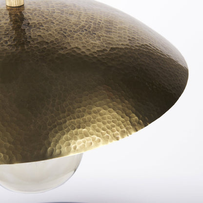 Hammered Gold Metal Hanging Pendant Light HomeRoots