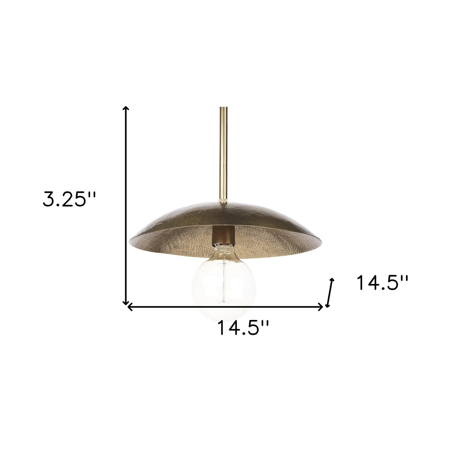 Hammered Gold Metal Hanging Pendant Light