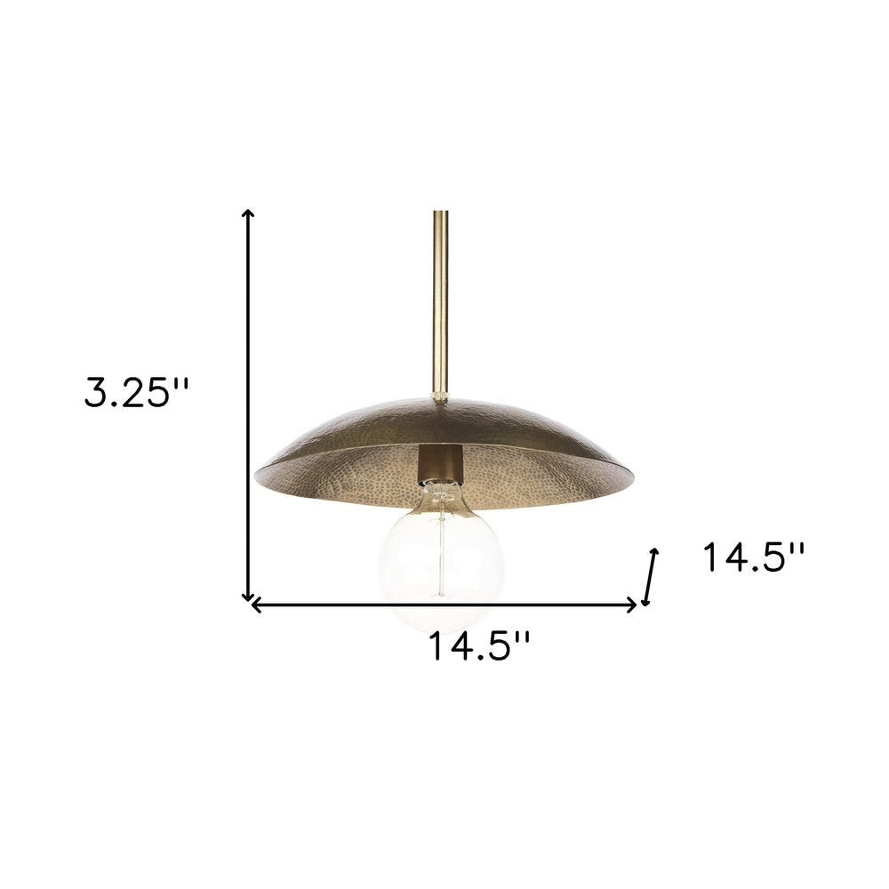 Hammered Gold Metal Hanging Pendant Light HomeRoots