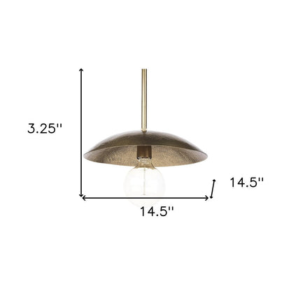 Hammered Gold Metal Hanging Pendant Light HomeRoots