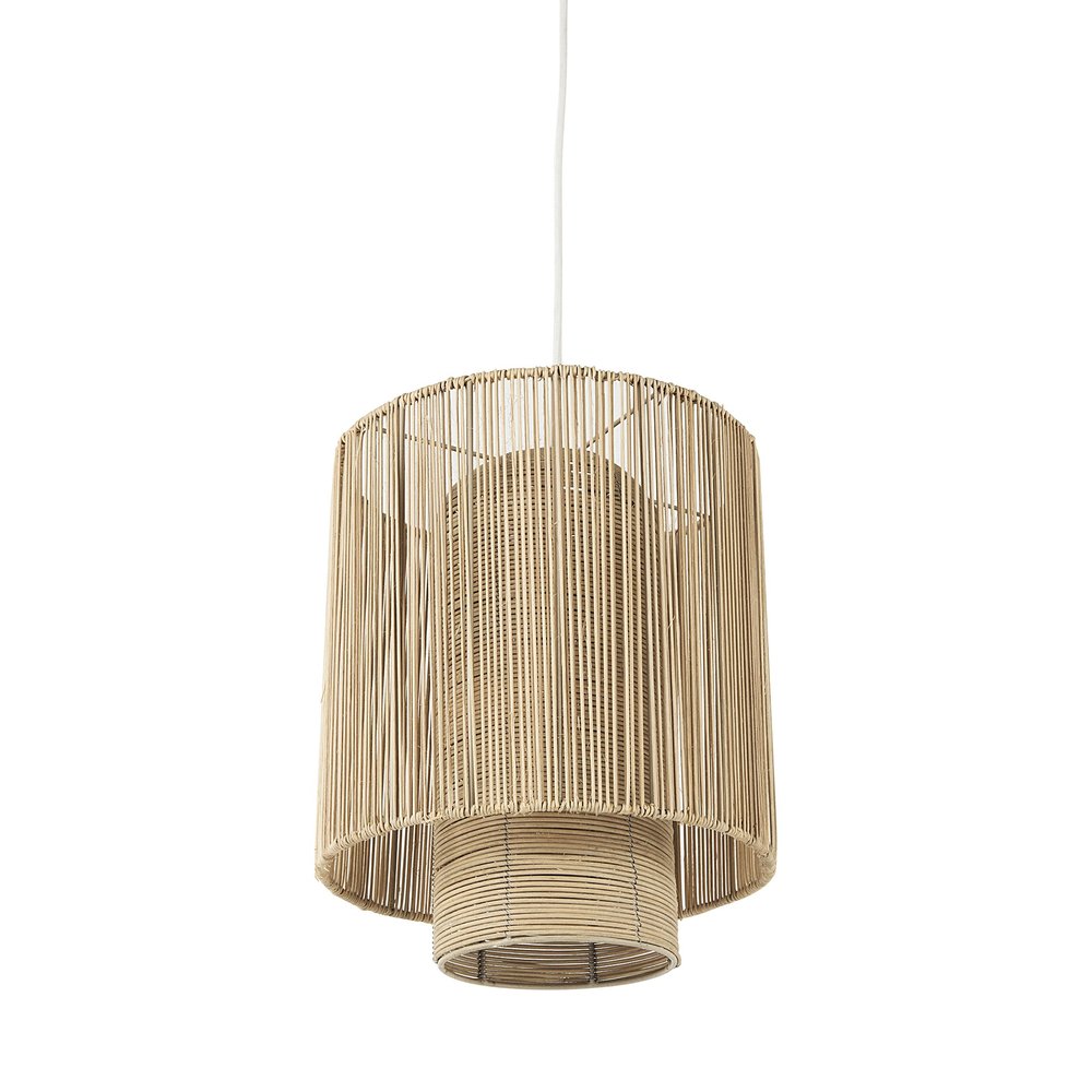 Natural Cane Cylindrical Hanging Pendant Light HomeRoots