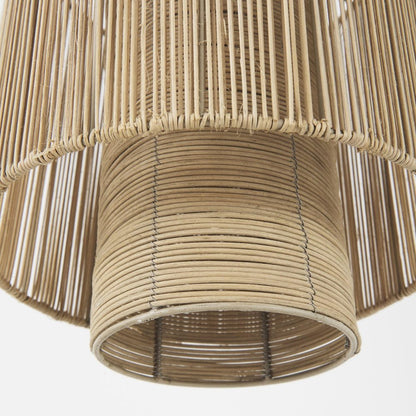 Natural Cane Cylindrical Hanging Pendant Light HomeRoots