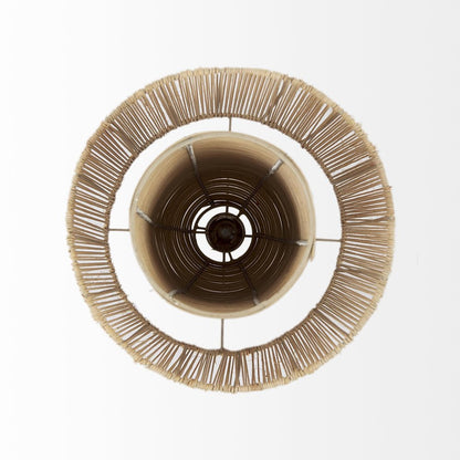 Natural Cane Cylindrical Hanging Pendant Light HomeRoots