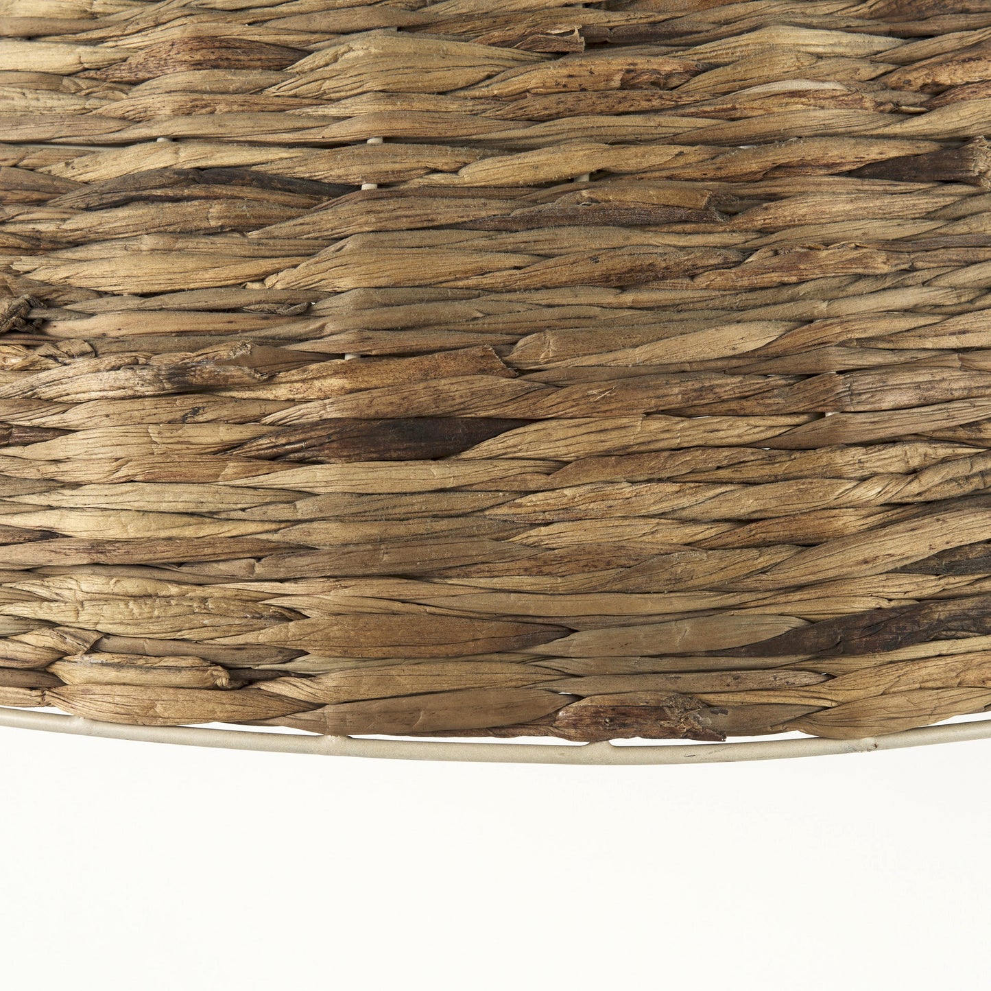 Brown Wicker Domed Hanging Pendant Light