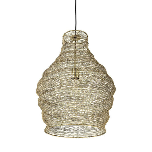 Gold Metal Wire Mesh Hanging Pendant Light HomeRoots