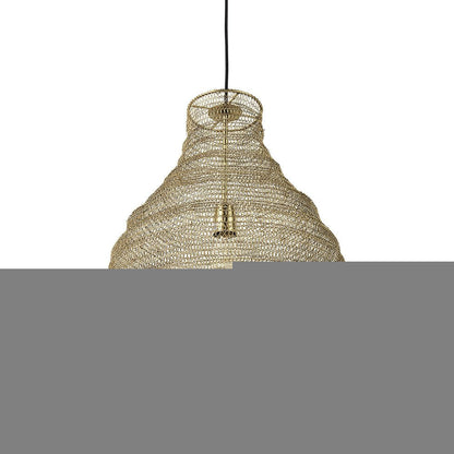 Gold Metal Wire Mesh Hanging Pendant Light HomeRoots