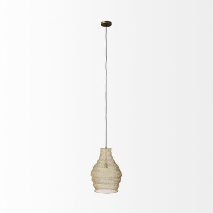 Gold Metal Wire Mesh Hanging Pendant Light HomeRoots