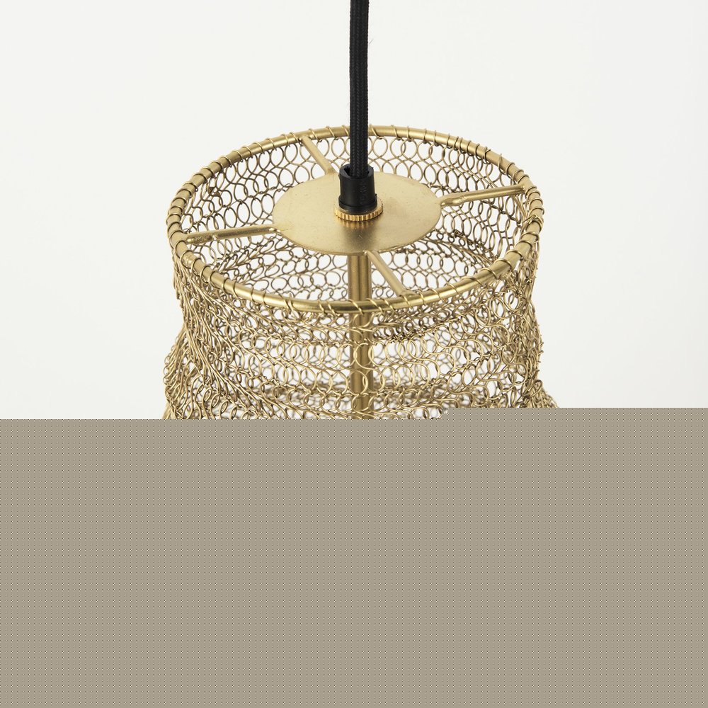 Gold Metal Wire Mesh Hanging Pendant Light HomeRoots