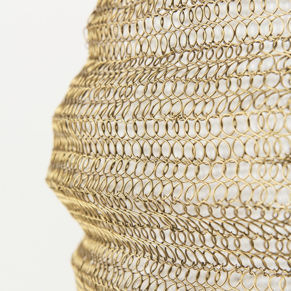 Gold Metal Wire Mesh Hanging Pendant Light HomeRoots