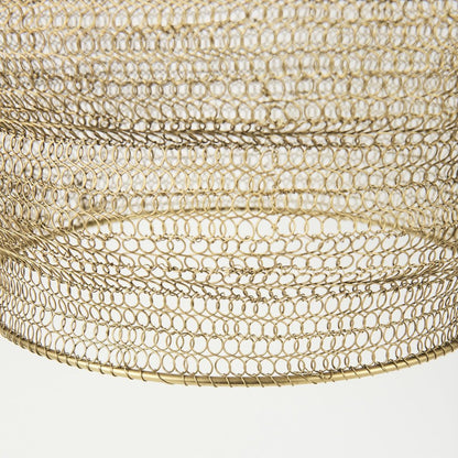 Gold Metal Wire Mesh Hanging Pendant Light HomeRoots