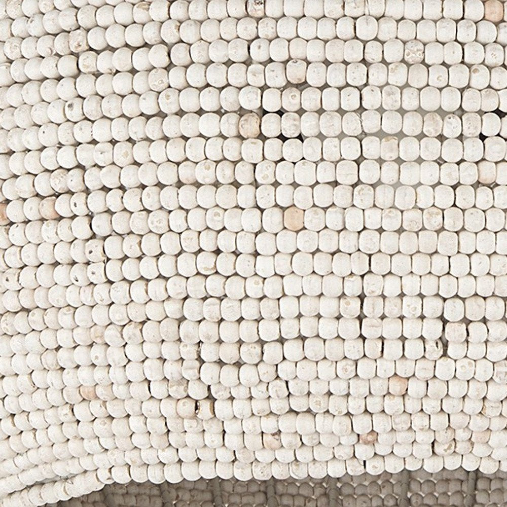 Whitewash Beaded Hanging Chandelier HomeRoots