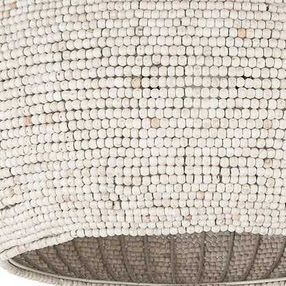 Whitewash Beaded Hanging Chandelier HomeRoots