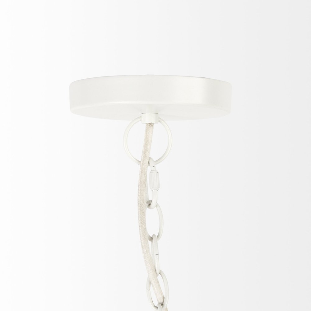 Whitewash Beaded Hanging Chandelier HomeRoots