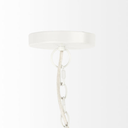 Whitewash Beaded Hanging Chandelier HomeRoots