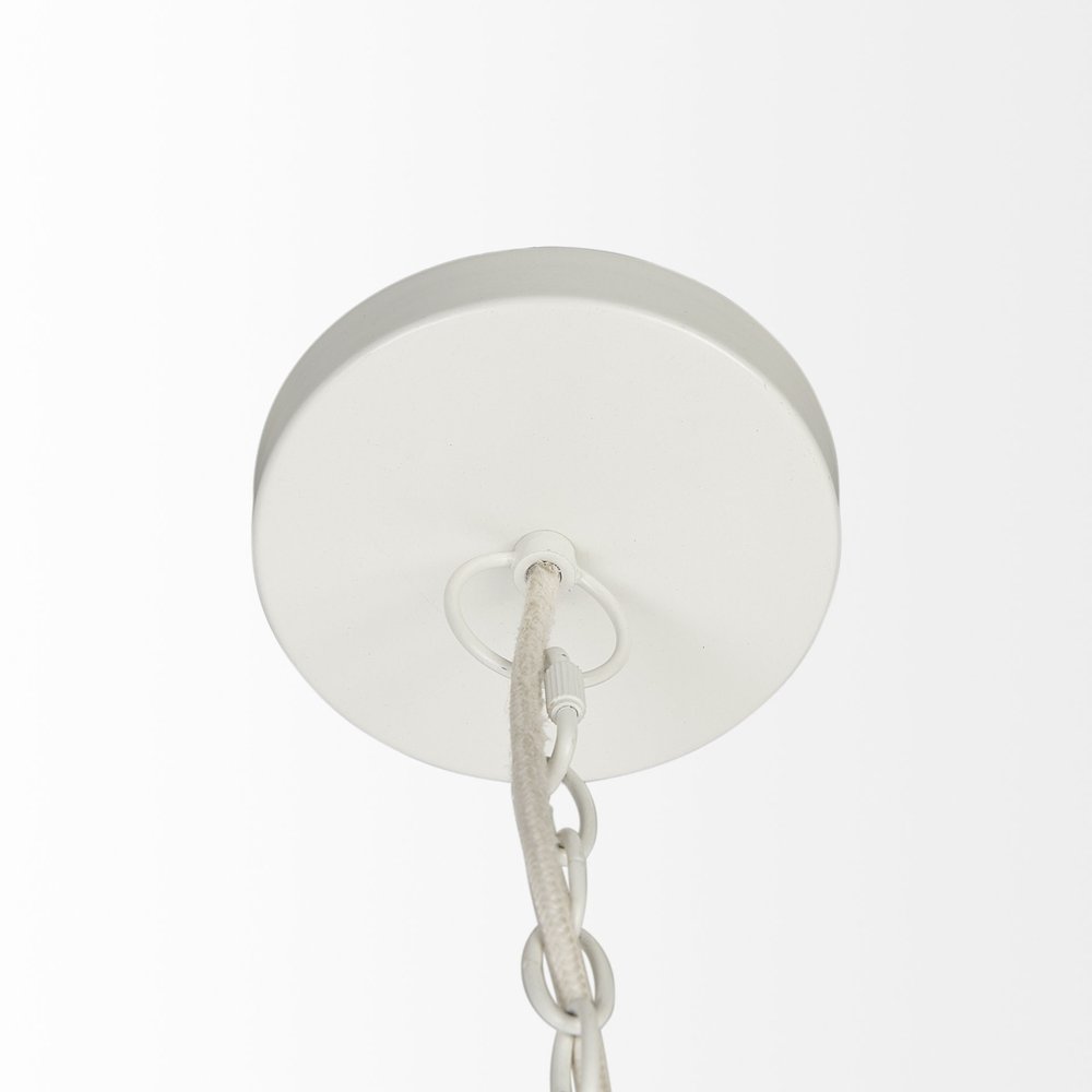 Whitewash Beaded Hanging Chandelier HomeRoots