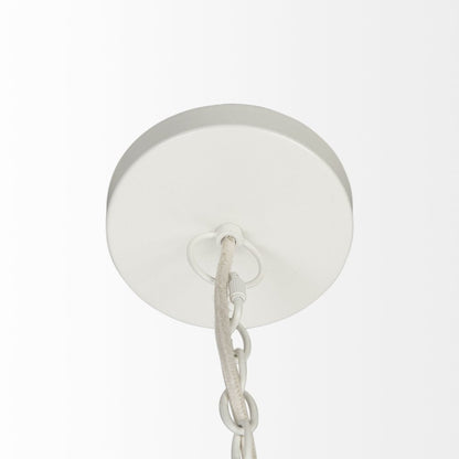 Whitewash Beaded Hanging Chandelier HomeRoots