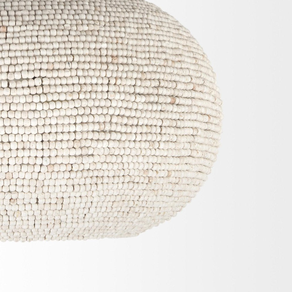 Whitewash Beaded Hanging Chandelier HomeRoots