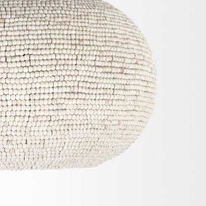 Whitewash Beaded Hanging Chandelier HomeRoots