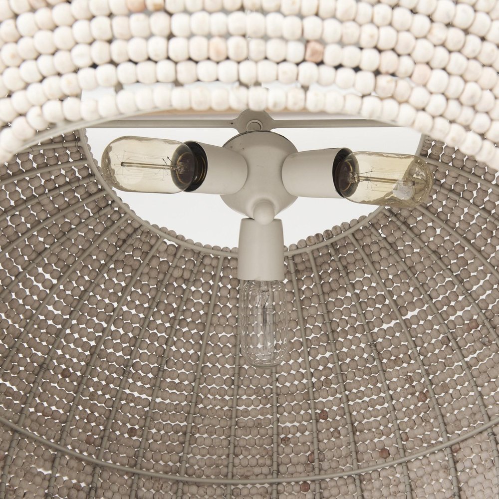 Whitewash Beaded Hanging Chandelier HomeRoots