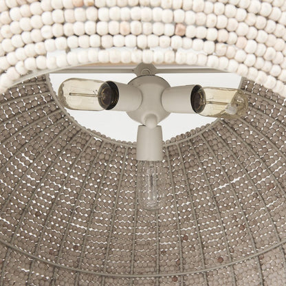 Whitewash Beaded Hanging Chandelier HomeRoots