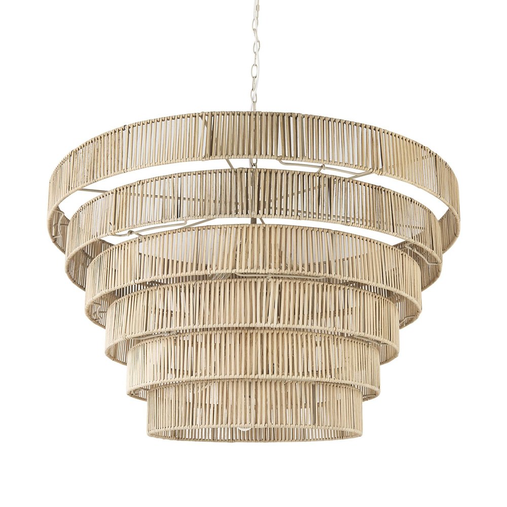 Light Brown Six Tier Hanging Chandelier HomeRoots