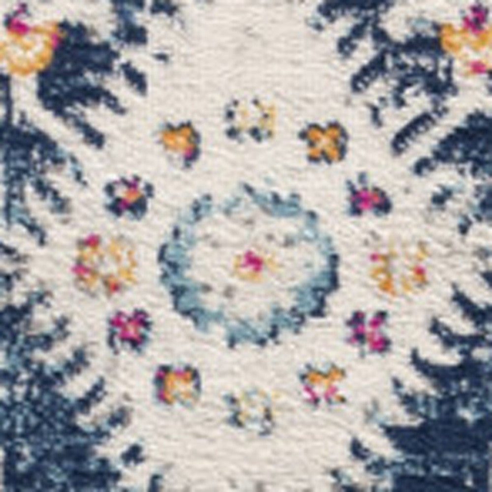 12' Navy Blue Oriental Dhurrie Runner Rug