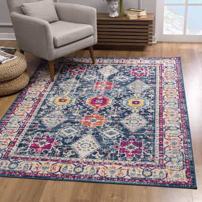 12' Navy Blue Oriental Dhurrie Runner Rug