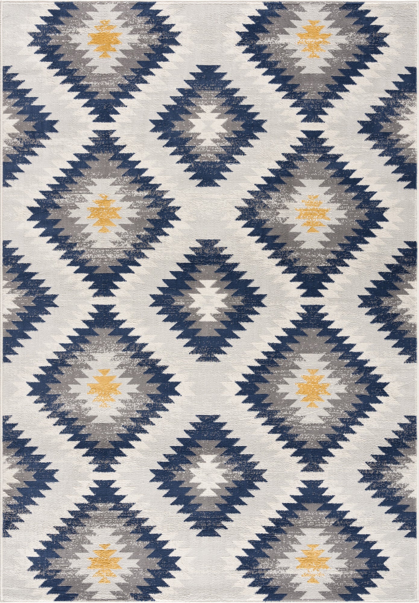 9' X 13' Blue and Gray Kilim Pattern Area Rug - 279.4" (H) x 378.46" (W) x 1.02" (D)