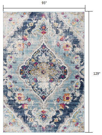 2' X 4' Blue Oriental Dhurrie Area Rug