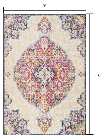 2' X 4' Cream Oriental Dhurrie Area Rug