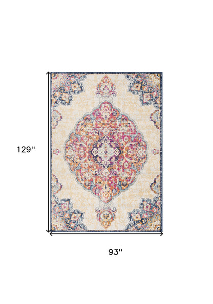 2' X 4' Cream Oriental Dhurrie Area Rug