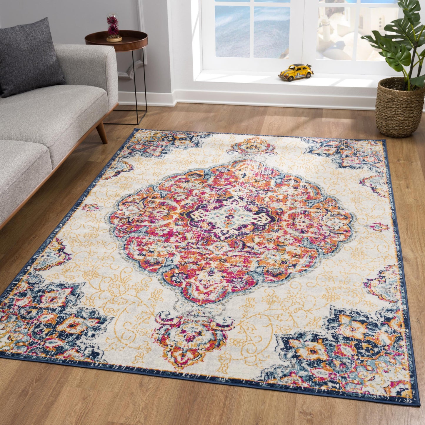 2' X 4' Cream Oriental Dhurrie Area Rug