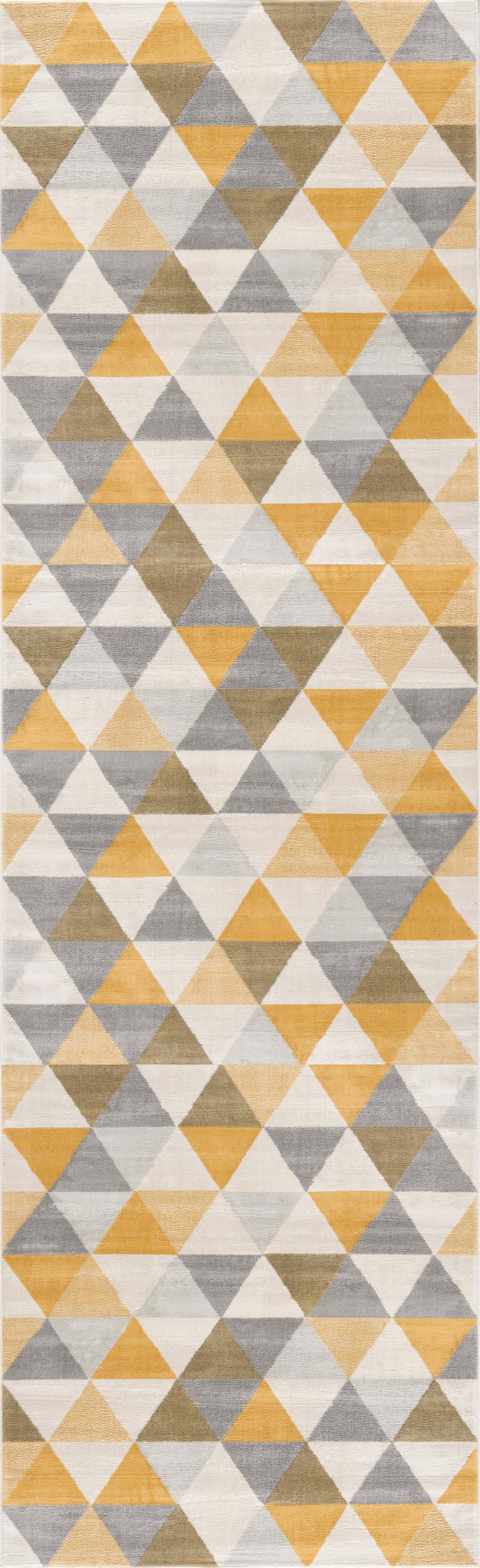 10' Runner Yellow and Ivory Geometric Runner Rug - 36.0" (L) x 144.0" (W) x 0.39" (H)