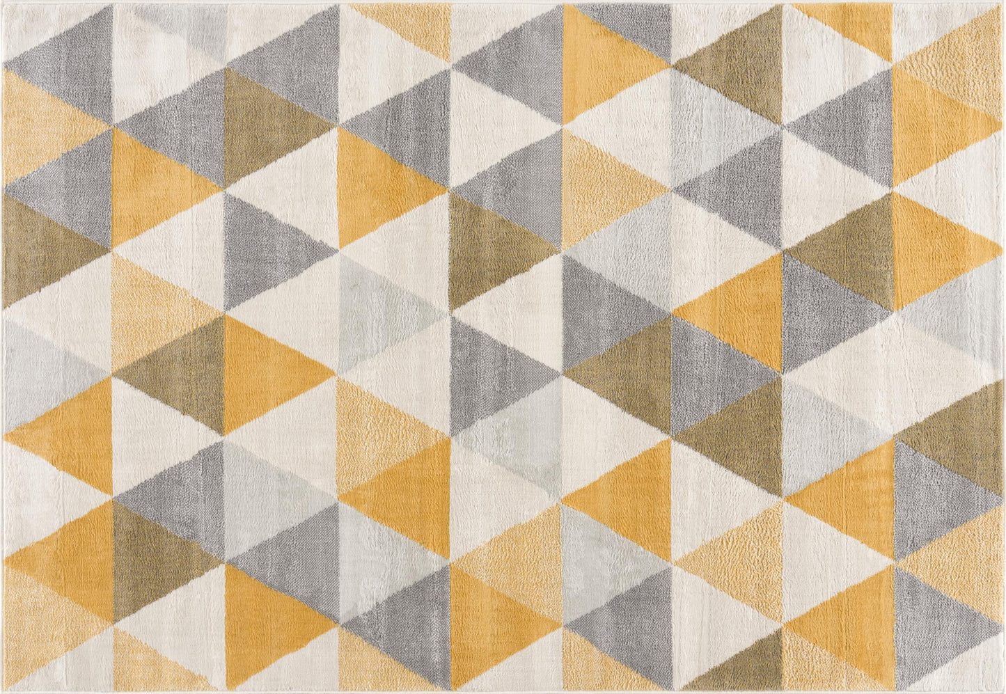 10' Yellow Geometric Dhurrie Runner Rug