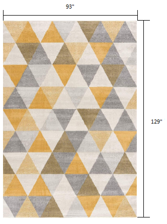 10' Yellow Geometric Dhurrie Runner Rug